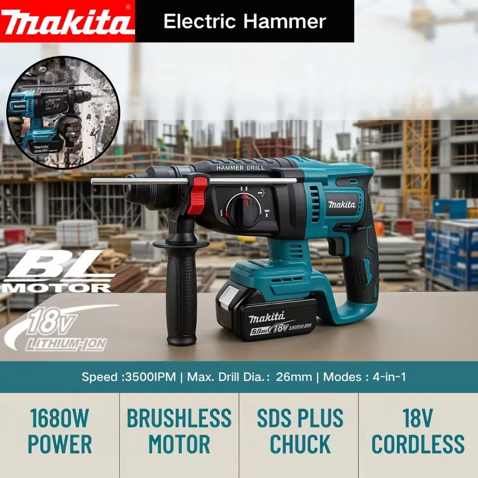 Power Tools Jobs - Makita 26MM Brushless Electric Hammer Drill