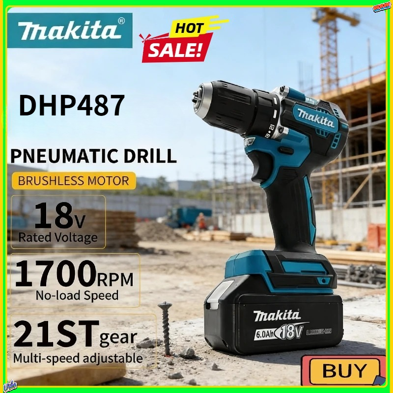Power Tools Makita - Makita DHP487 LXT Brushless Impact Drill
