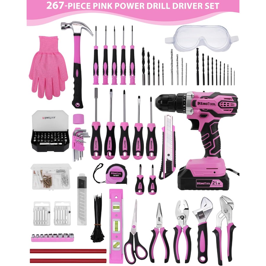 267-Piece Tool Kit Set - Pink  - Power Tools Pink recensie en prijs