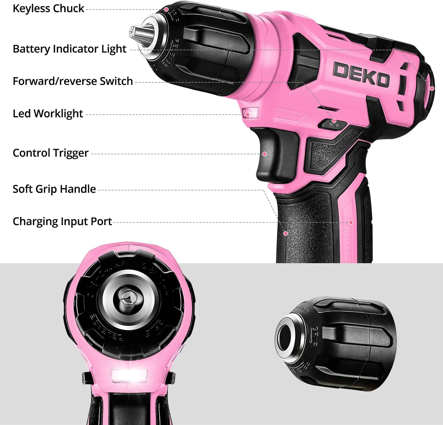 126 Pcs Pink Cordless Drill Se - Power Tools Pink recensie en prijs