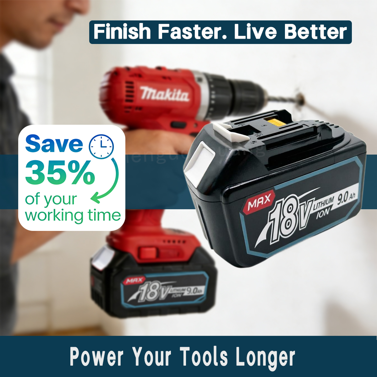 18V 9.0Ah Li-ion Battery For M - Power Tools Ltd recensie en prijs