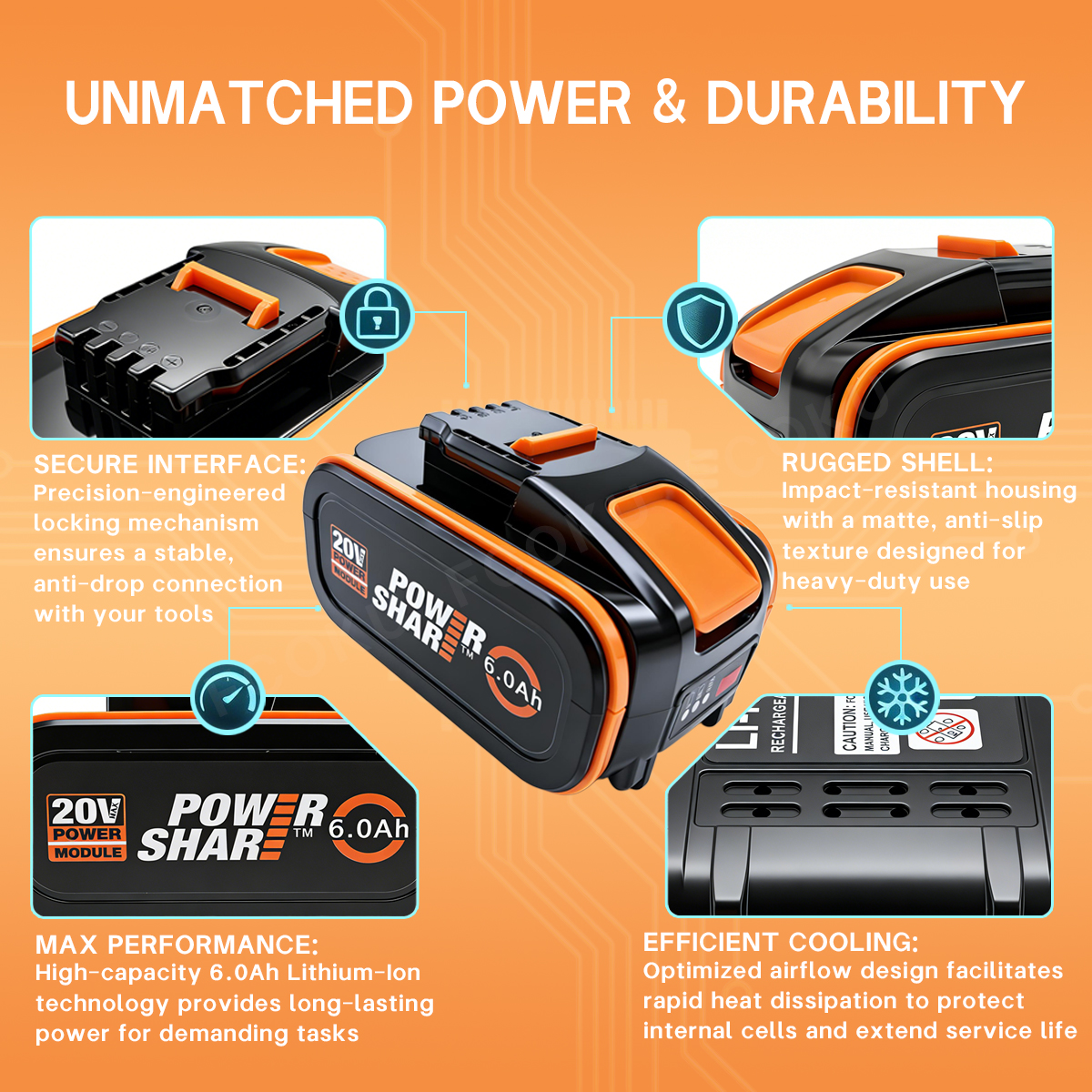 For Worx 20V 6.0Ah Lithium Bat - Power Tools Ltd recensie en prijs