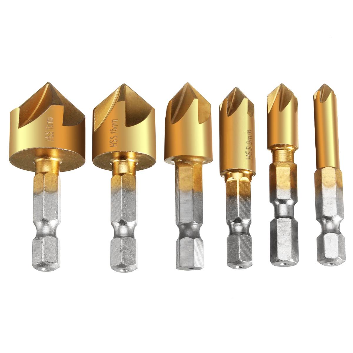 6 Pcs 6mm-19mm 5 Flute HSS Cou - Power Tools Quotes recensie en prijs